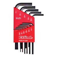 EKLIND HEX L KEY SET 11 PCE .050-1/4 SHORT